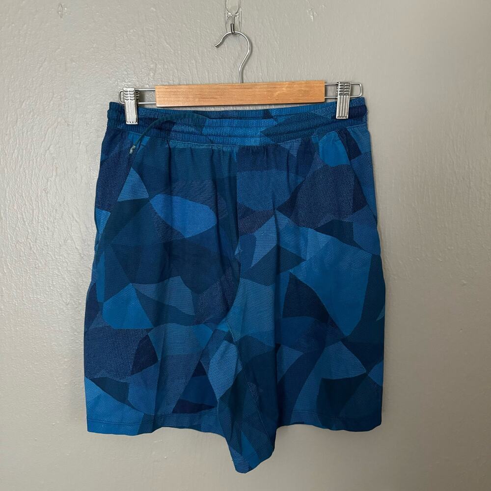 LULULEMON Pace Breaker Shorts Blue Geometric Print Shorts 9" Size Medium running